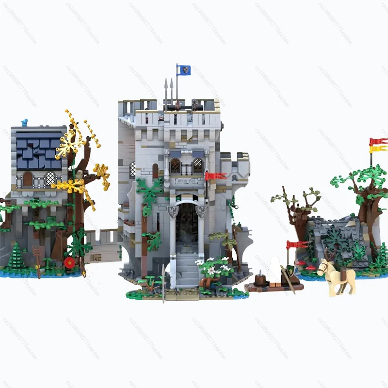 New Custom Building Block Model European Medieval Castle MOC Lord Afol Castle DIY Creative Children\'s Toys Birthday Holiday Gift