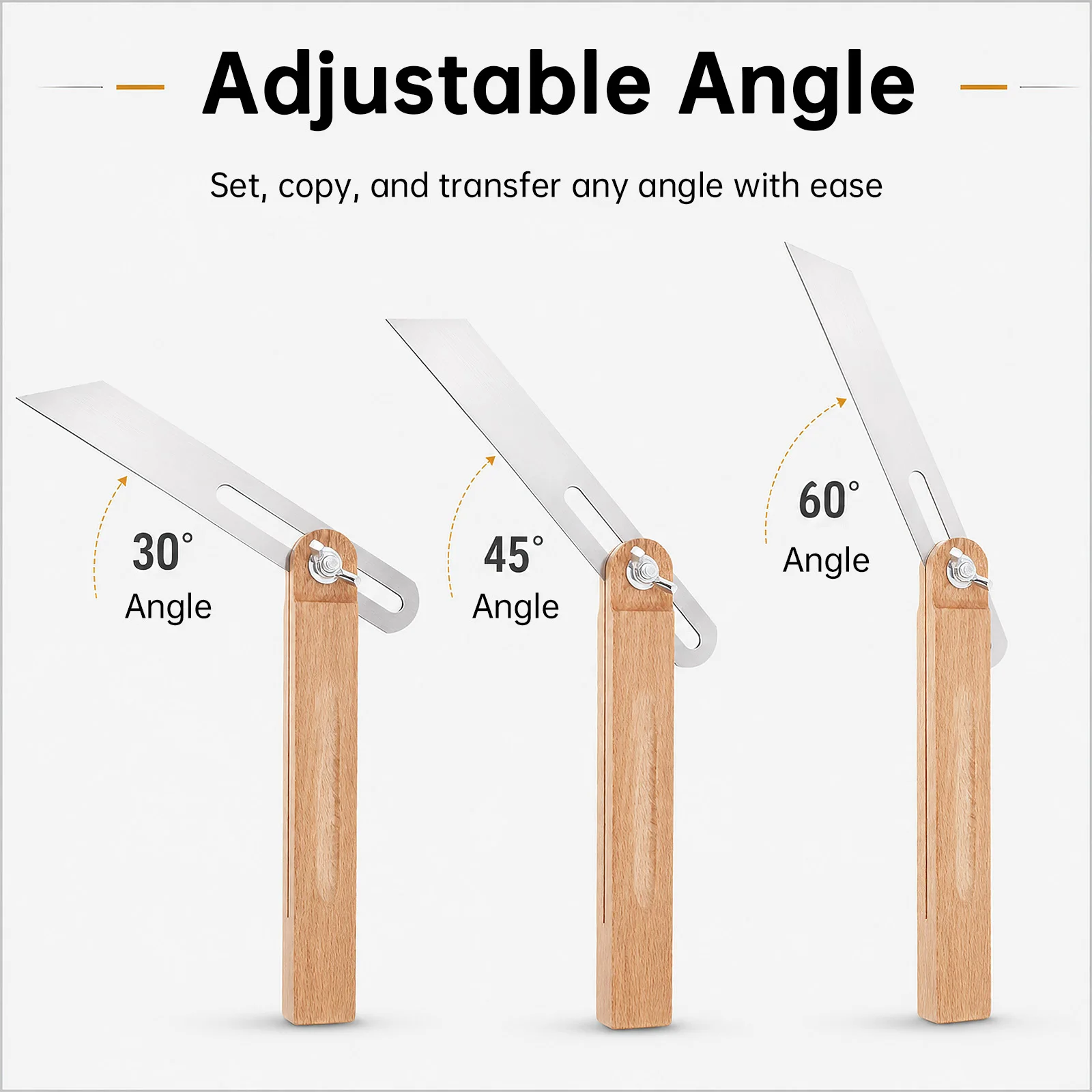 360 Degree Angle Ruler Marking Gauge Protractor Multi Sliding T Bevel Angle Finder for Carpenter Measuring Tool Wood Handle view 3