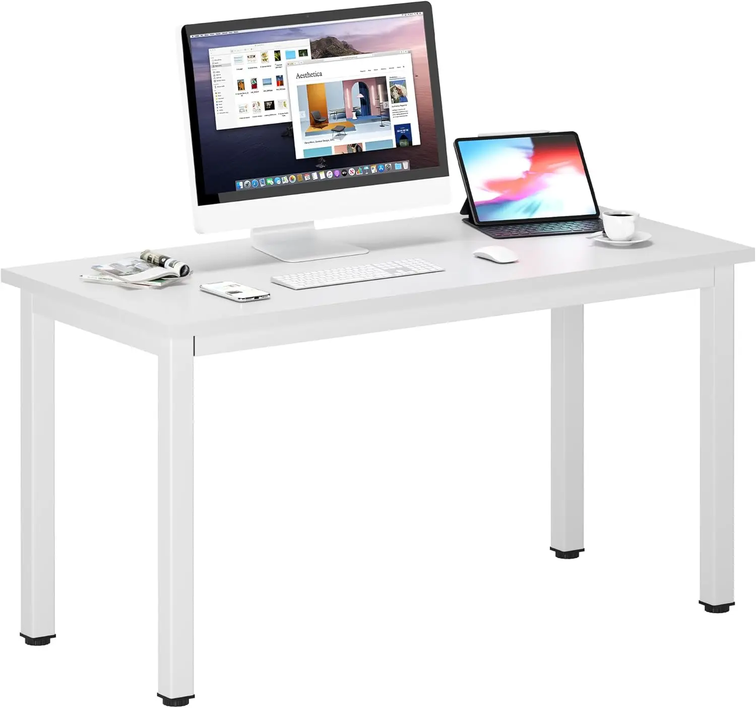 47 inch medium computerbureau, composiet houten bordbureau voor thuis, fatsoenlijk en stabiel thuiskantoor schoolbureau/werkstation/tafel, BS1