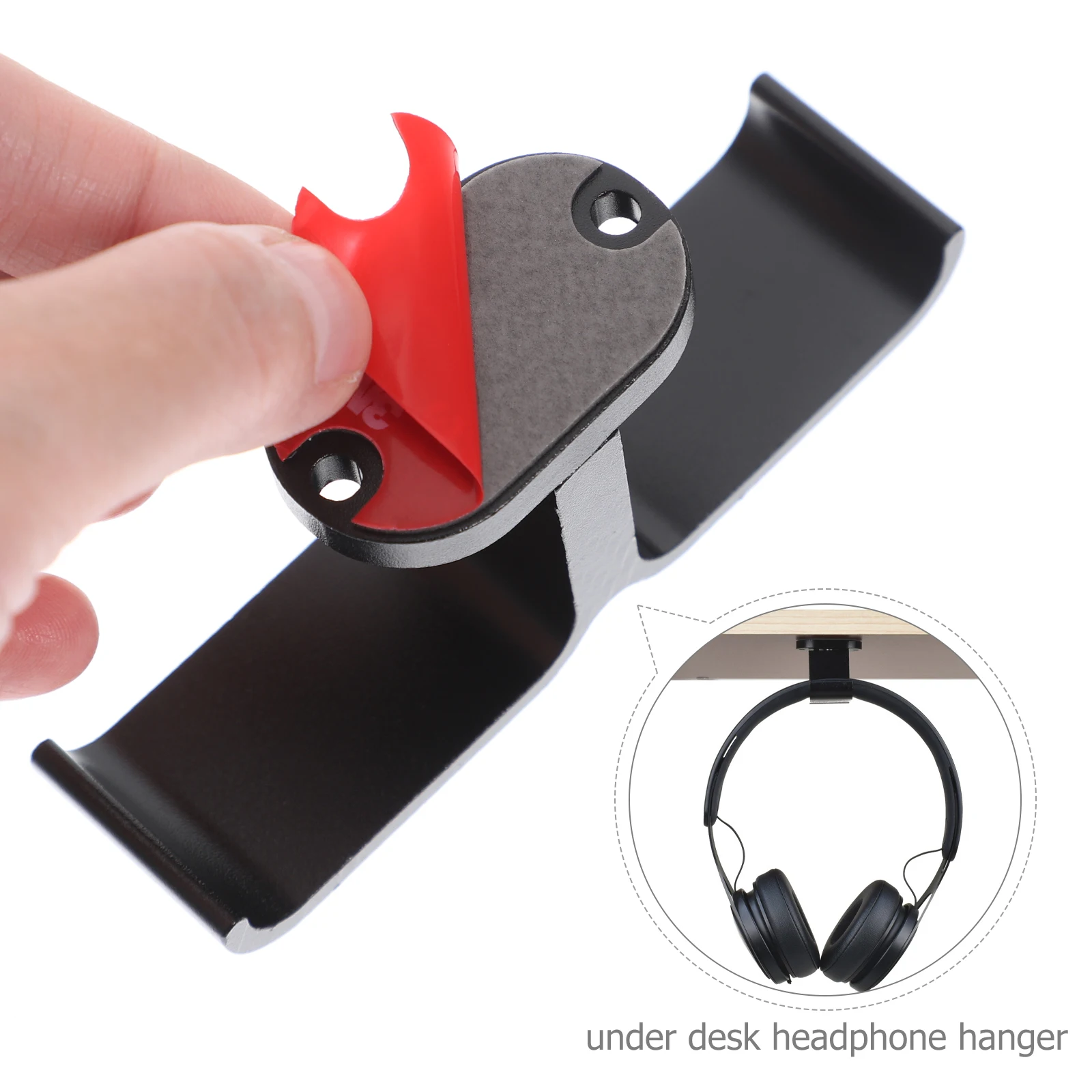 

Headphone Stand Accessories Black Holder Hook Premium Rubber Gaming Pc Accessories Dual Hanger Gaming PC Under Desk
