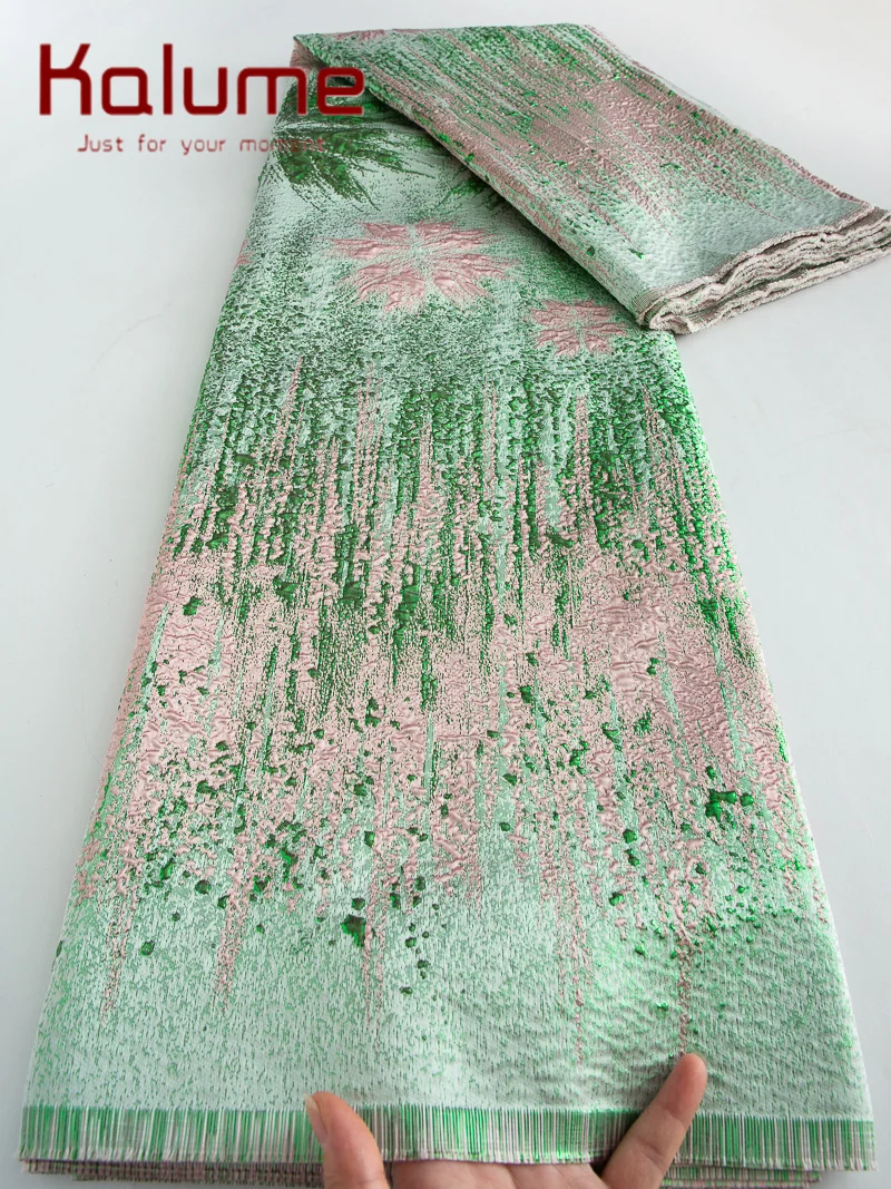 

Kalume 2025 Gilding Jacquard Fabric High Quality African Jacquard Lace Fabric Latest For Sewing Party Wedding Women Dress F4397