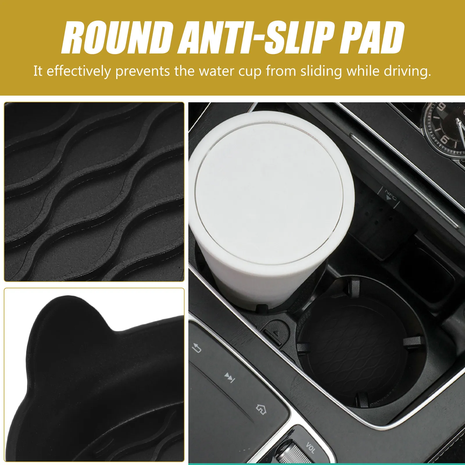 4Pcs Car Silicone Drink Coasters Anti-Scald Round Anti-Slip Cup Mats Multifunctional Cup Holder Organizers Coasters for Drinks