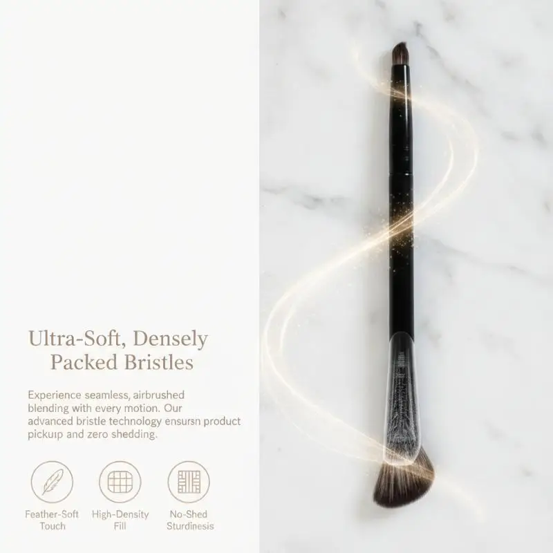 Double Headed Contour Highlighting Brush Soft Flat Bristle Seamless Mixing Nose Shadow Brush for Travel Makeup