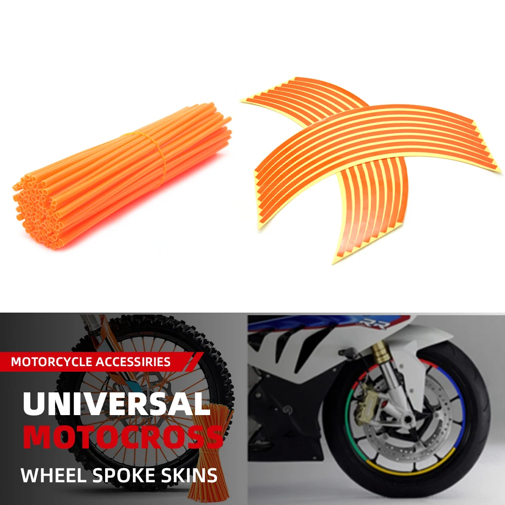 

72PCS For Yamaha XTZ250 YZ250X Super Tenere Exc Kawasaki Honda Suzuki Motorcycle Motocross Enduro Off Road Rim Wheel Spoke Skins