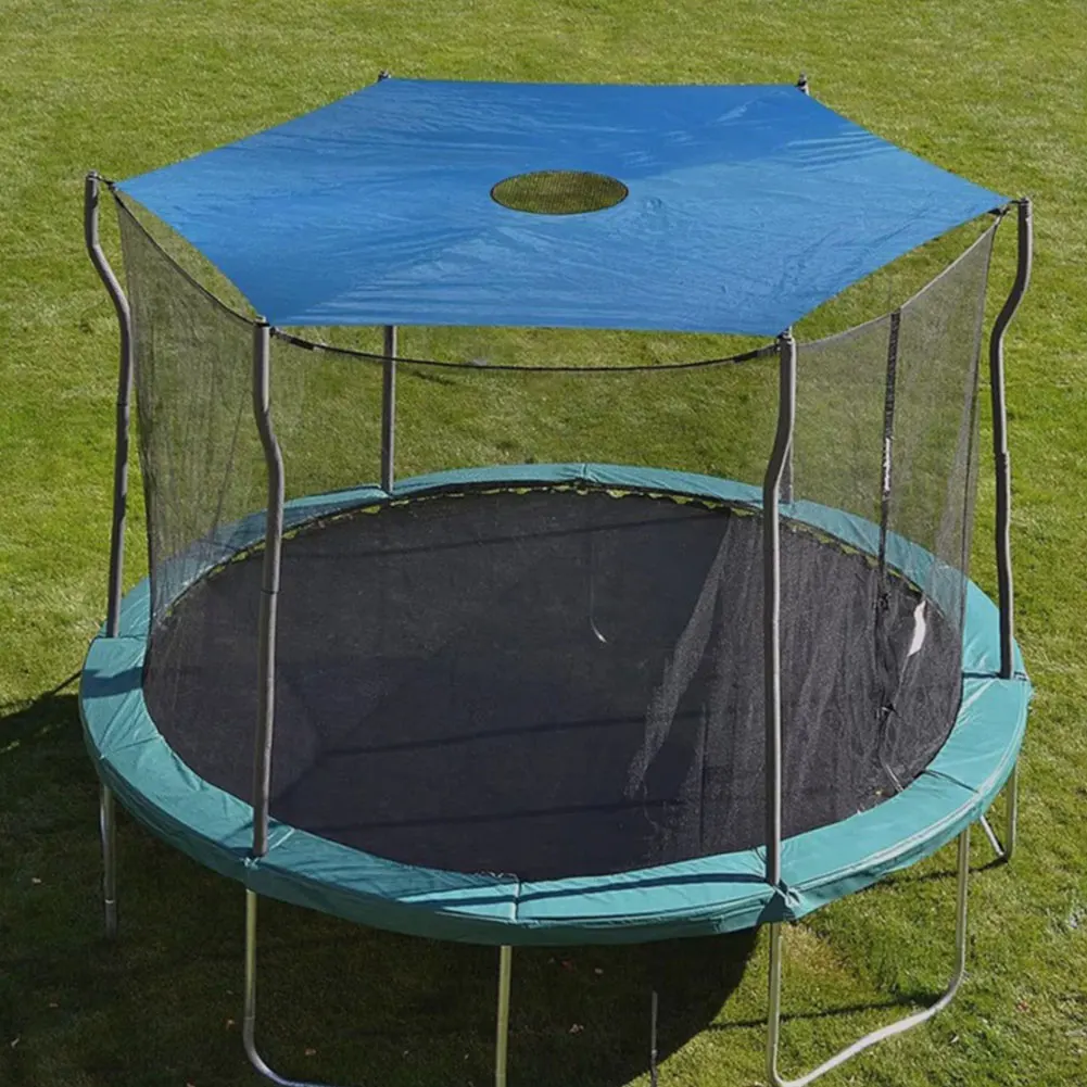 10/12/14ft Trampoline Shade Cover Sunshade Trampoline Canopy Cover Mesh Material Waterproof Trampoline Protective Tool Sunshade