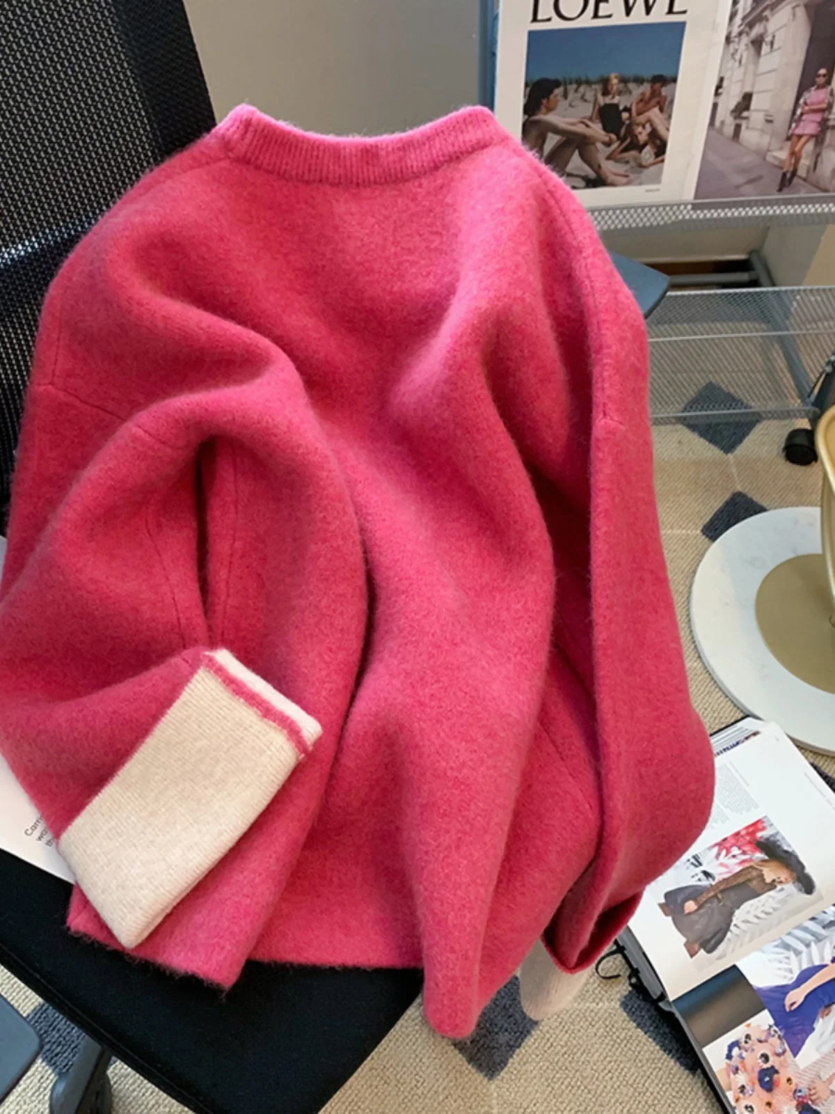 

Нежный стильный свитер с цветными блоками, женский осенне-зимний новый стиль, высококачественный маленький мягкий толстый вязаный свитер с круглым вырезом, модный