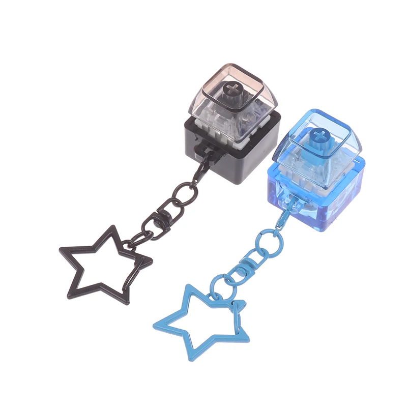 Ins Style DIY Keyboard Fidget Keychain Keys Button With LED Light Clicker Toy Stress Relief Pass The Time Keycap Pinch Toy