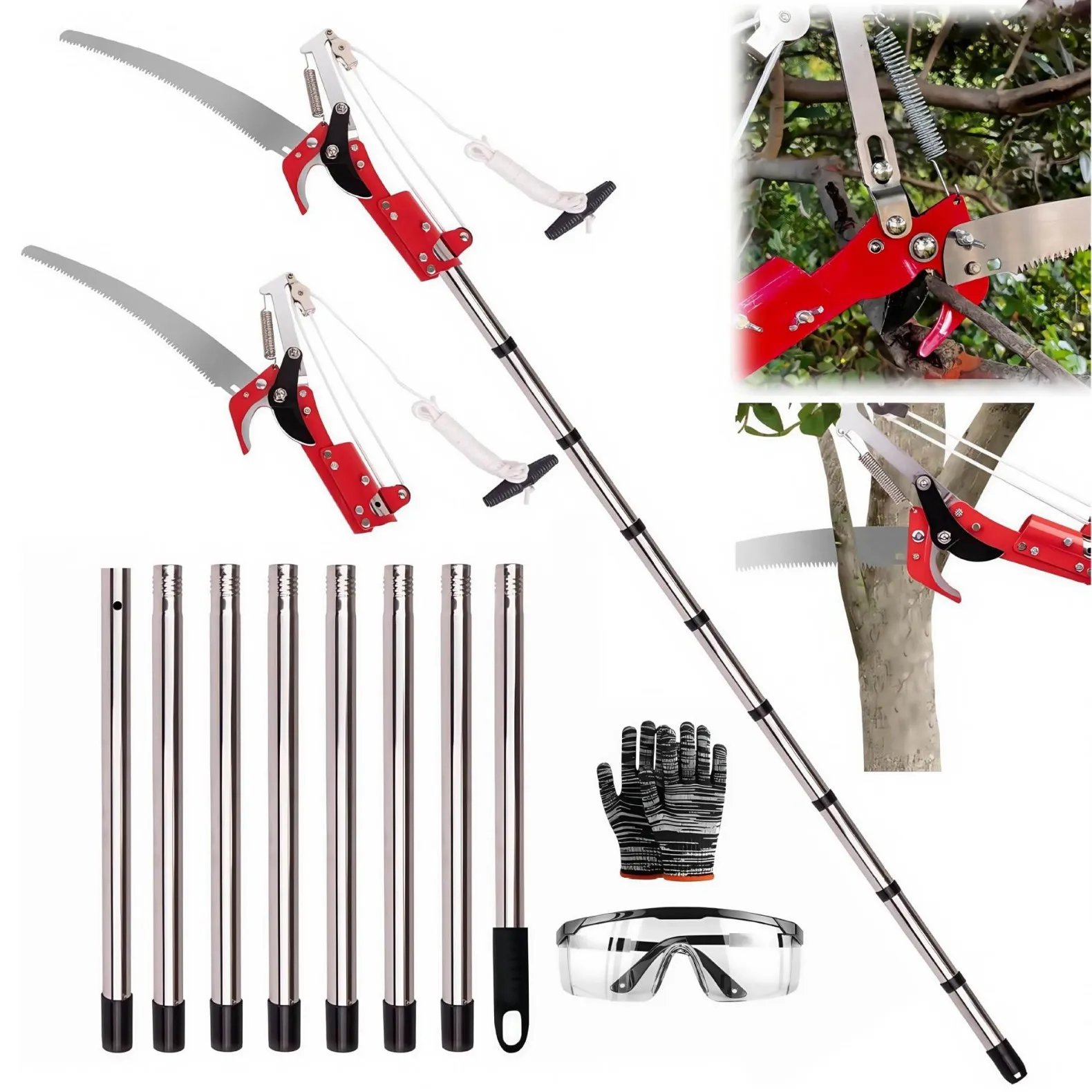 

Extendable Tree Pruner Saw High-Altitude Branches Trimmer Pruning Shears Harvester Clipper for Plant Twig Vine for Plant Garden