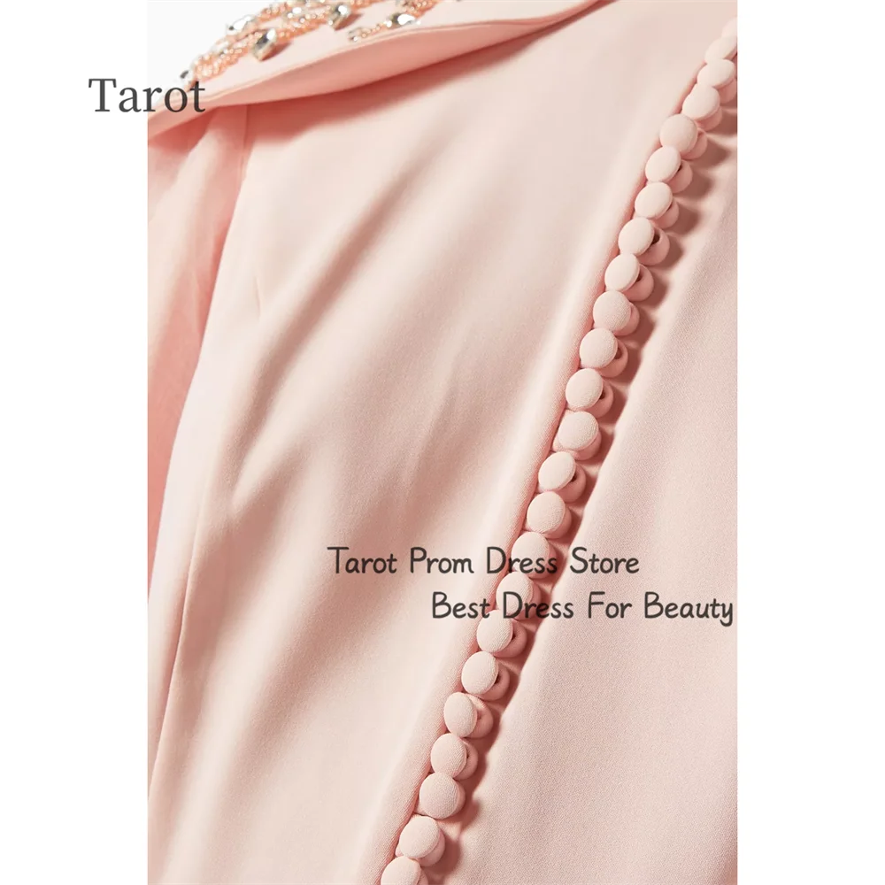 Tarot Beading A Line O Neckline Evening Dresses Long Lantern Sleeves Ruffles Buttons Prom Dress Saudi Arabia robes de soirée