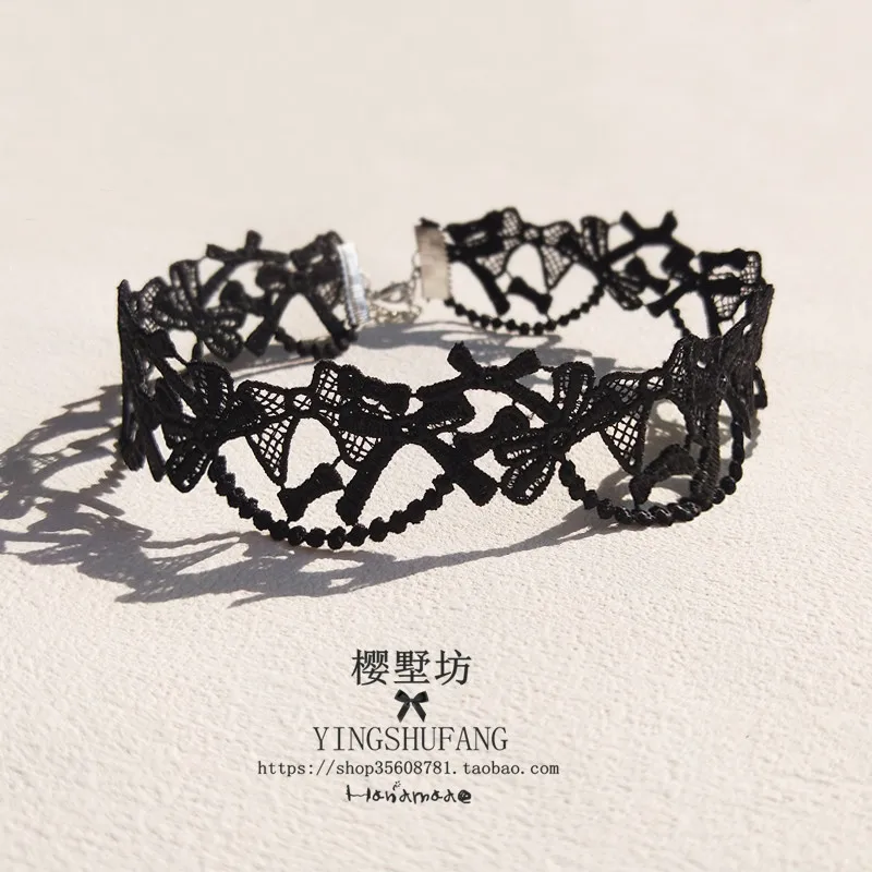 Lightweight Luxury  lolita lace Clavicle Chain Gothic Women Punk Jewelry Choker Necklace Steampunk Cosplay Accessories