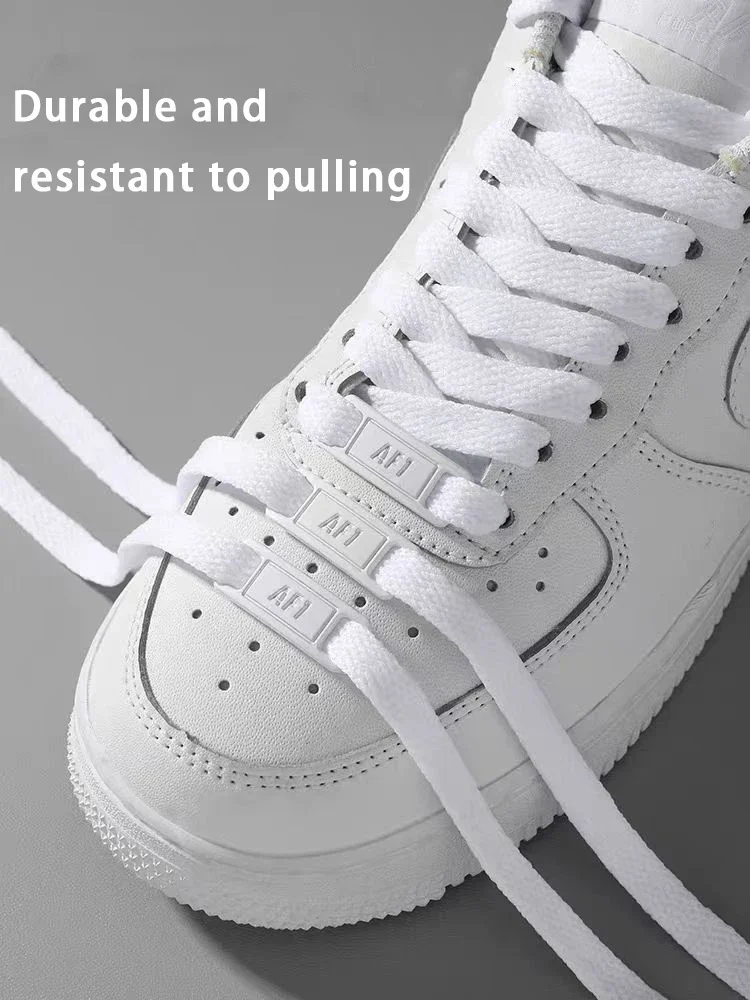 1 Set Metal Shoelace Lock Tags Flat Polyester Replacement Shoelaces Fashion Shoe Laces Set Accessories