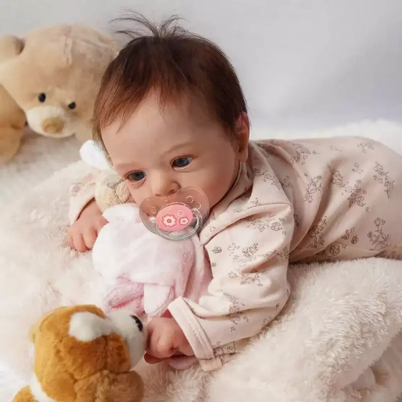 18 Inch Realistic Reborn Baby Doll Handmade Newborn Doll Toy Open Eyes Collectible Gift, Nude Doll No Clothes