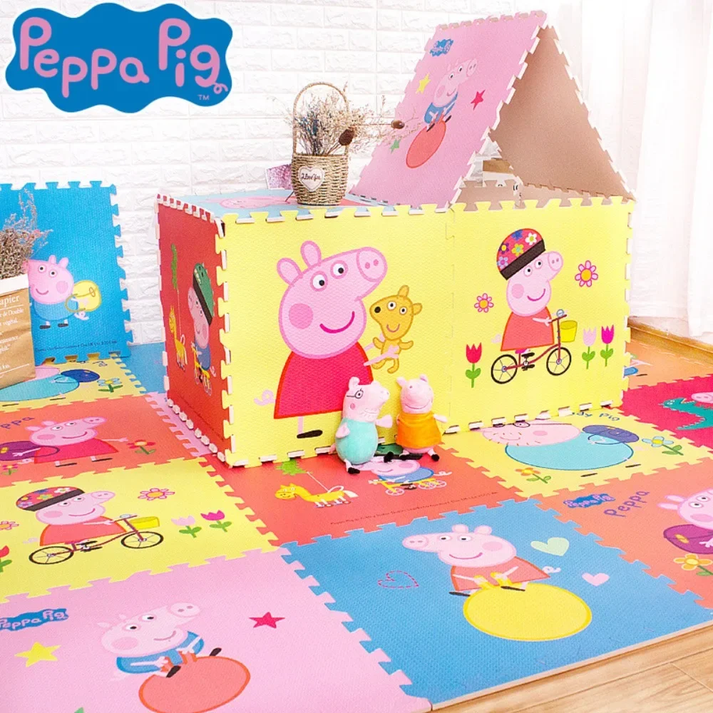 Peppa Pig Children stitching carpet crawling mat puzzle puzzle thickening climbing mat baby stitching mat learning game blanket