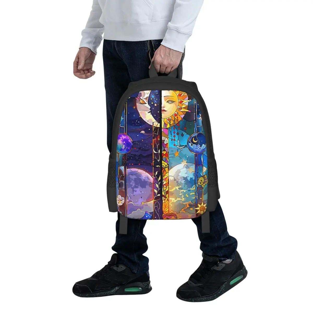 

Trendy Sun Moon Boho Cosmos Astrology Student Backpack School Bag Hiking Travel Daypack for Boys Girls Bookbag Shoulder Bags