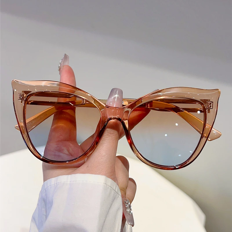 KAMMPT Cat-Eye-Sonnenbrille für Damen, 2025, neue Mode, Vintage, mehrfarbig, lässige Sonnenbrille, trendiges Luxus-Markendesign, Dekor-Sonnenbrille
