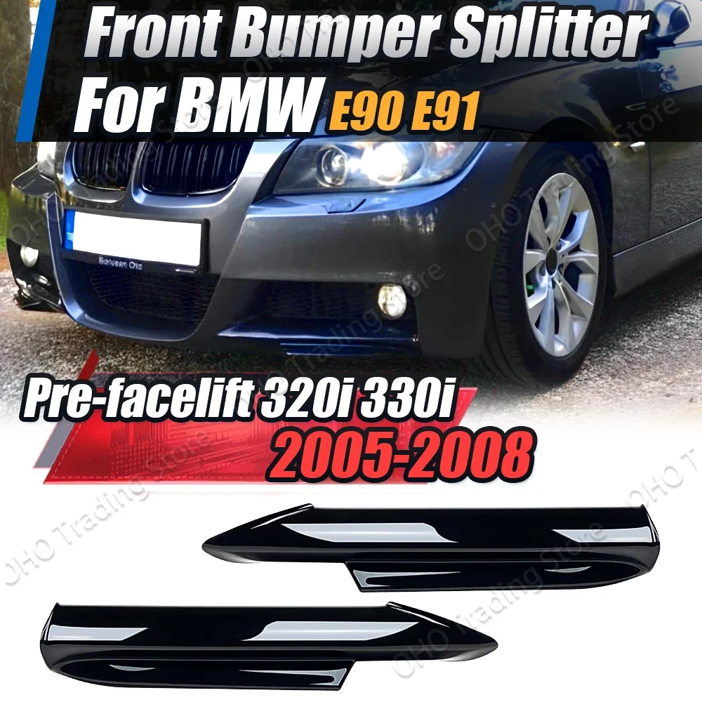 For BMW 3 Series E90 E91 M-Tech 320i 330i 2005-2008 Car Front Bumper Lip Spoiler Splitter Canard Diffuser Body Kit Tuning Trim