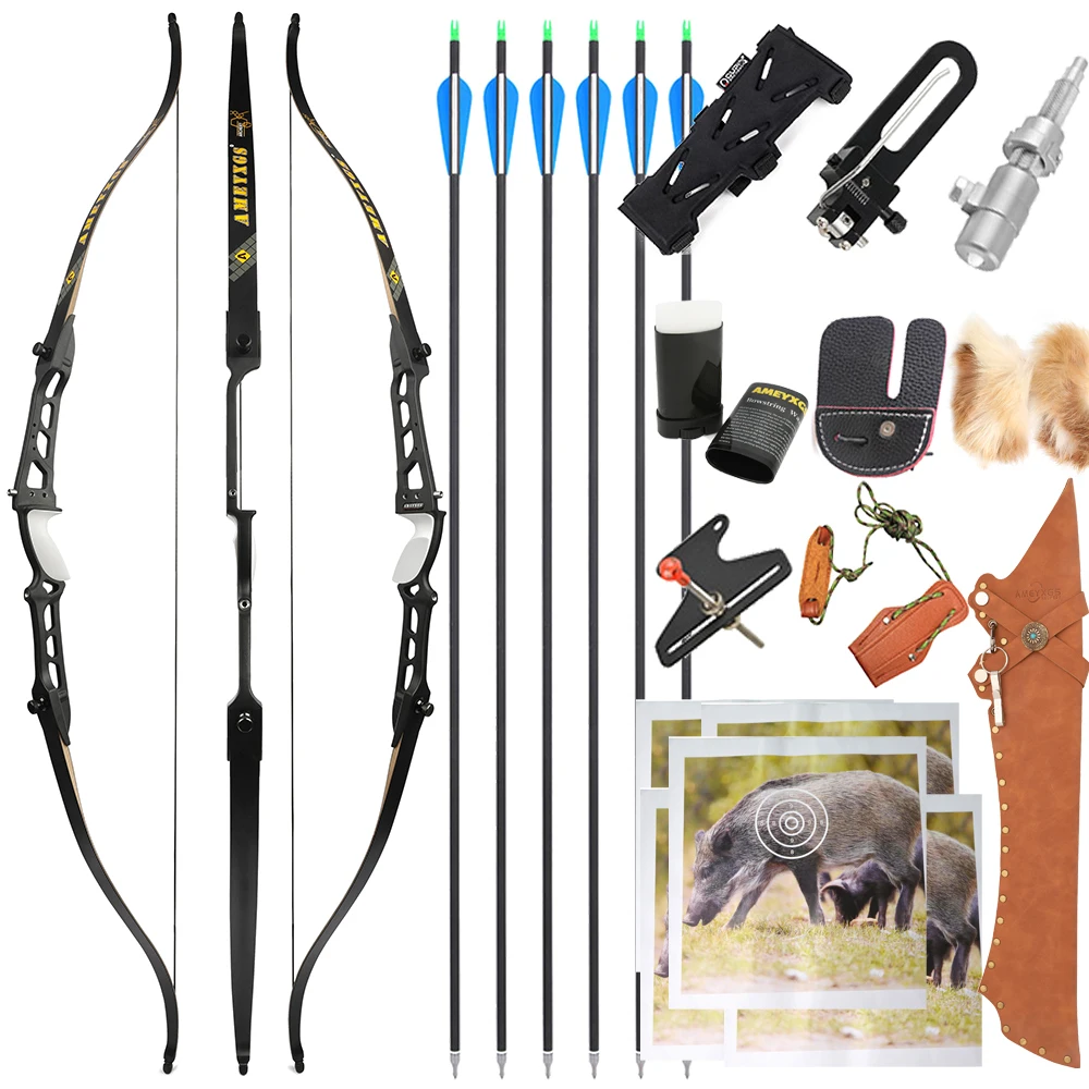 

68 Inch Takedown Bow 20-40 lbs Hunting Bow Alloy Handle Right Hand Outdoor Archery Training Target Sight Carbon Arrow Set