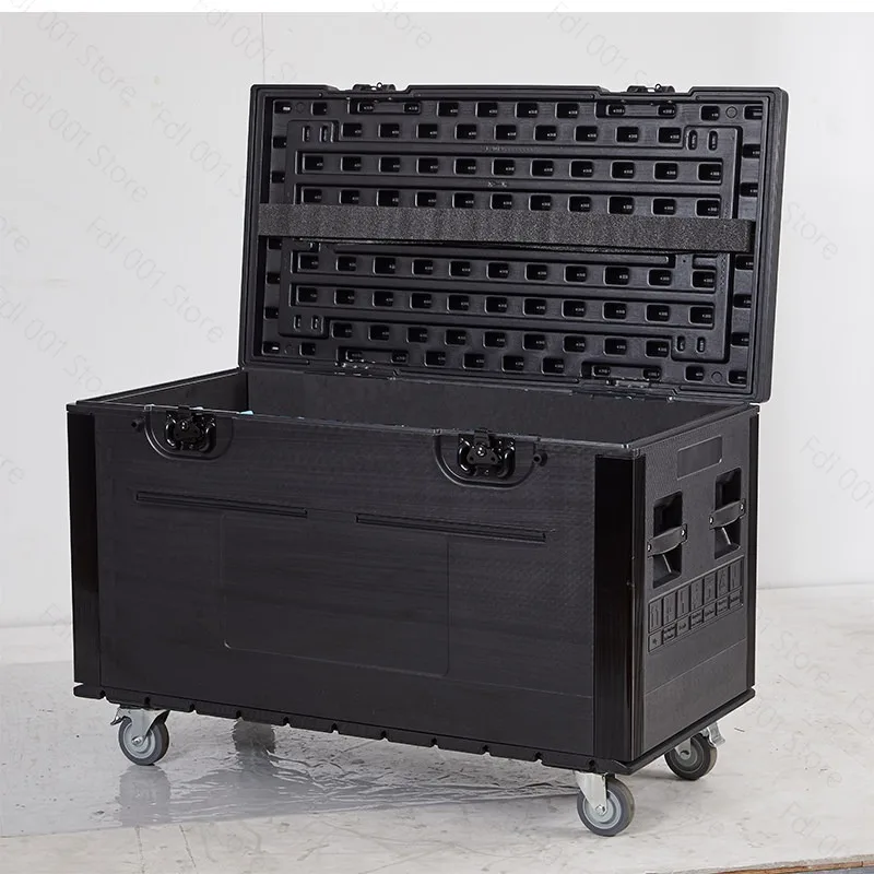PE Plastic Large Stage Equipment Crew Aviation Turnover Wire Box Spare Box Stall Storage Toolbox with Wheels