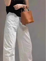 White Cotton and Linen Pants Loose Lazy Casual Pants Women's Spring and Summer Thin Straight Thin Wide-leg Pants 2