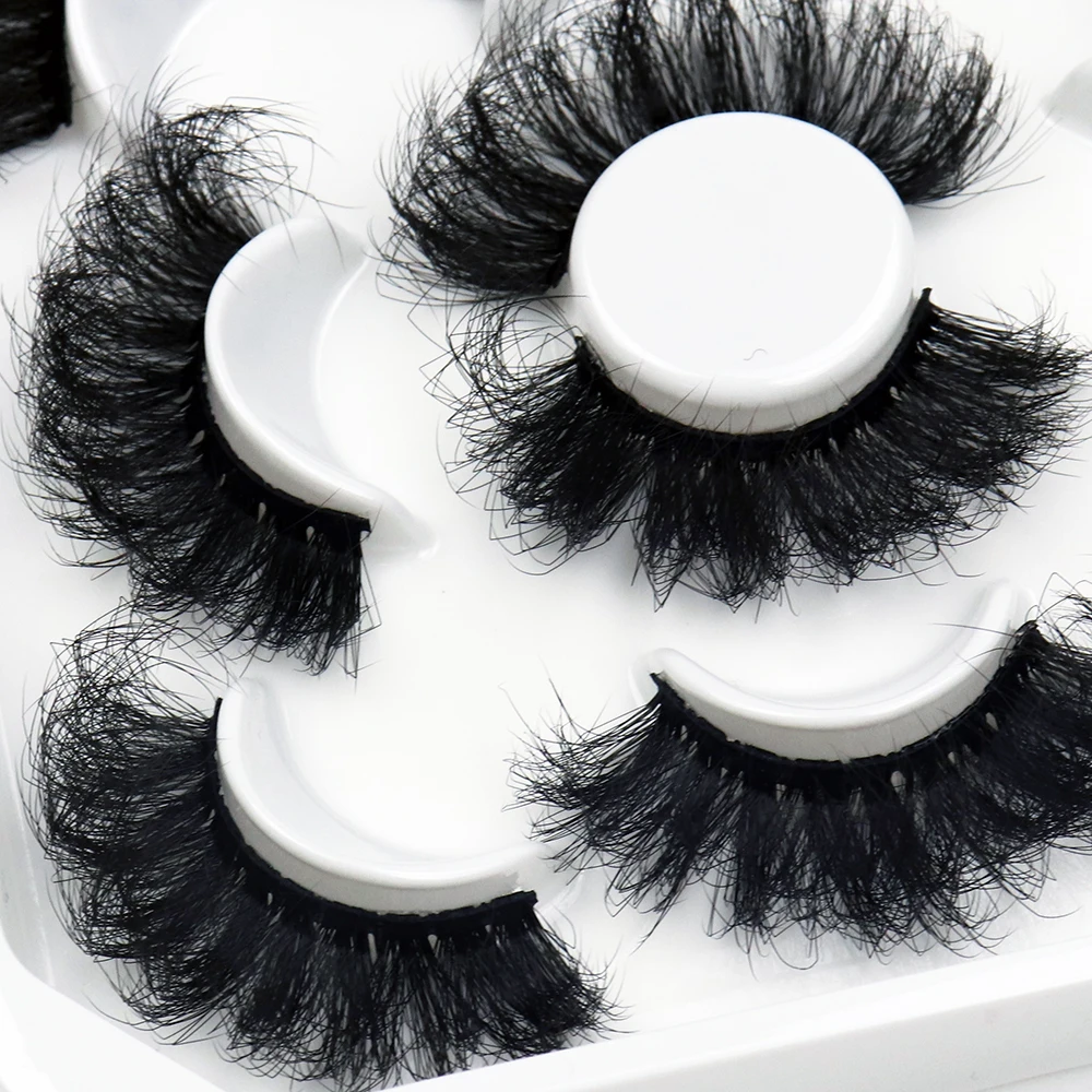 Korea 5 Paare 25mm Nerz Wimpern einzelne natürliche flauschige falsche Wimpern dichte Verlängerung Nerz Wimpern Großhandel Make-up Toole – Detail 10