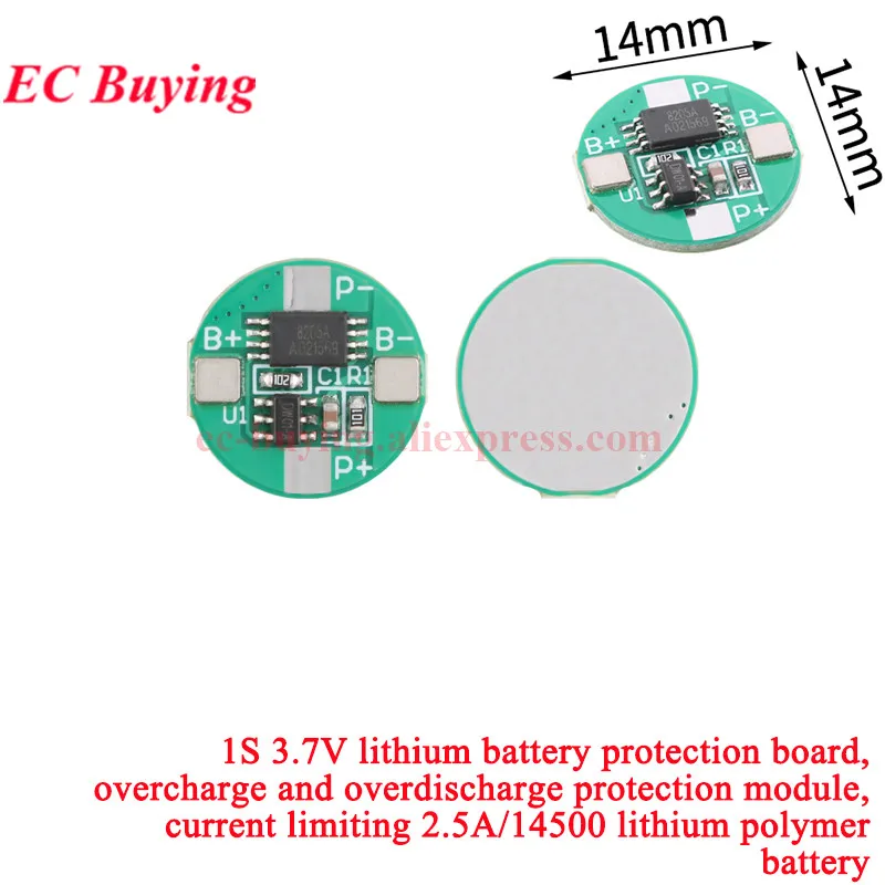1-100Pcs 1S 3.7V 2.5A 14500 Li-ion BMS PCM Battery 2S 7.4V 8.4V Protection Board Module Overcharge Over Discharge Protection PCB