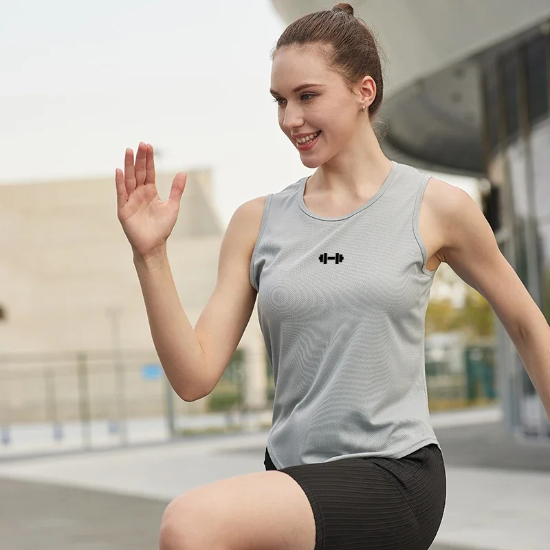 

Athletics Tank Top Running Vests Womens Dumbbel Fitness Sleeveless Shirts Mesh Sports Clothing Athlete Track Field Singlets