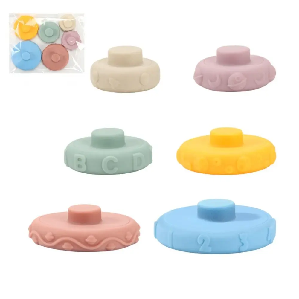 Durable Vinyl Building Blocks Montessori BPA-Free Stacker Soft Texture Stackable Design Teething For