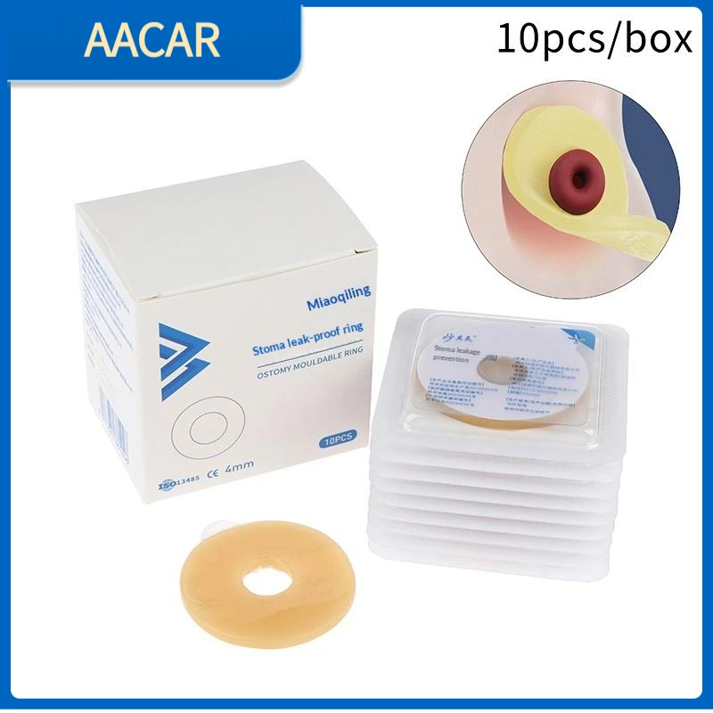 10Pcs Ostomy Barrier Ring Anti-Leakage Skin Protector For Colostomy Bag Stoma Care Waterproof Medical Grade Ostomy Supplies