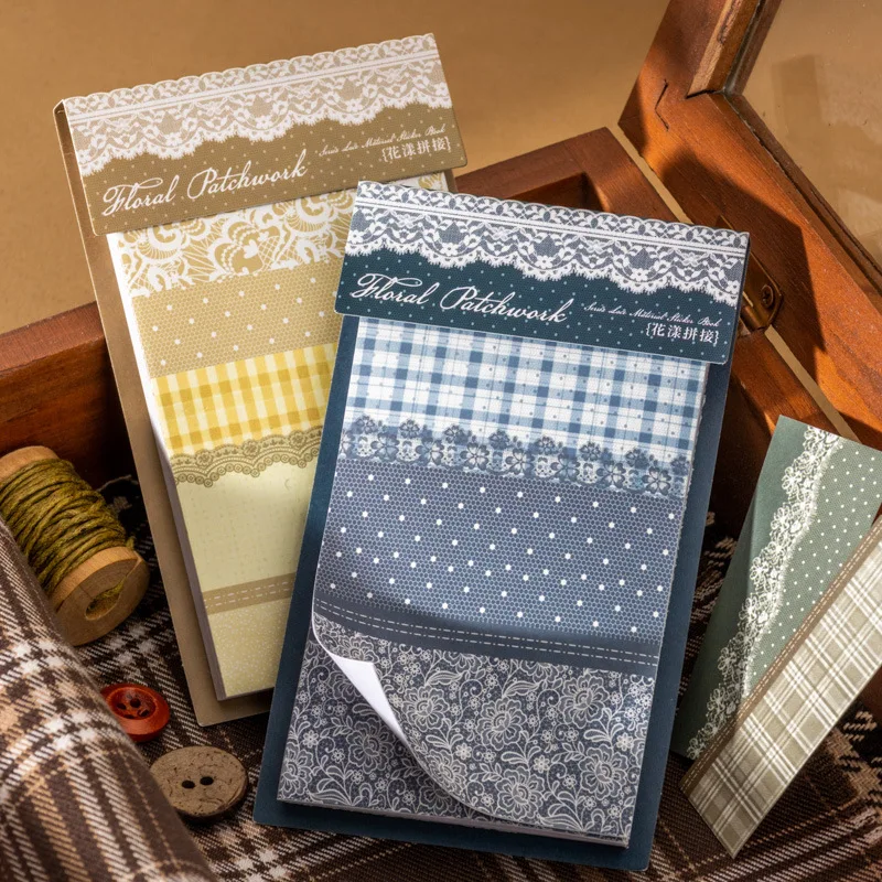 1pack/2pack 6 Styles Floral Patchwork Series Sticker Book Lace Patchwork Material for Journal Scrapbooking Layering Decoration