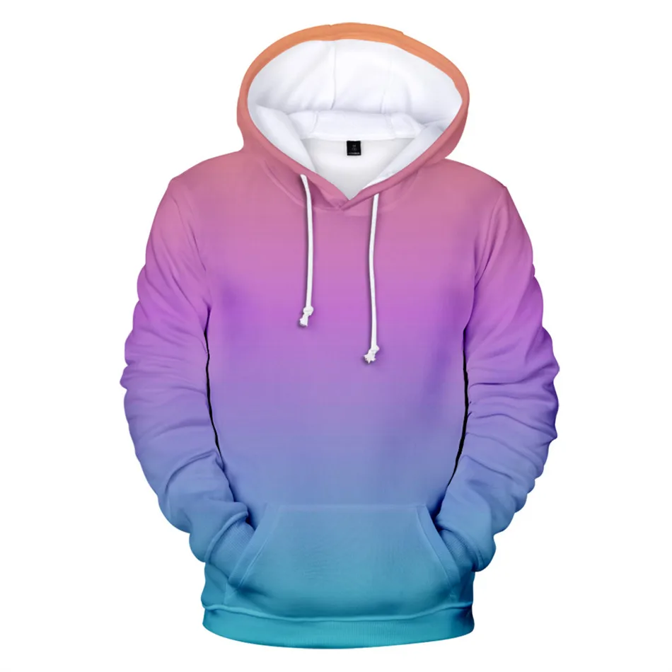 

Hot Sale Gradient Hoodies Men/Women Fashion Harajuku Loose Sweatshirt Rainbow Print Hip Hop Hoodie Streetwear