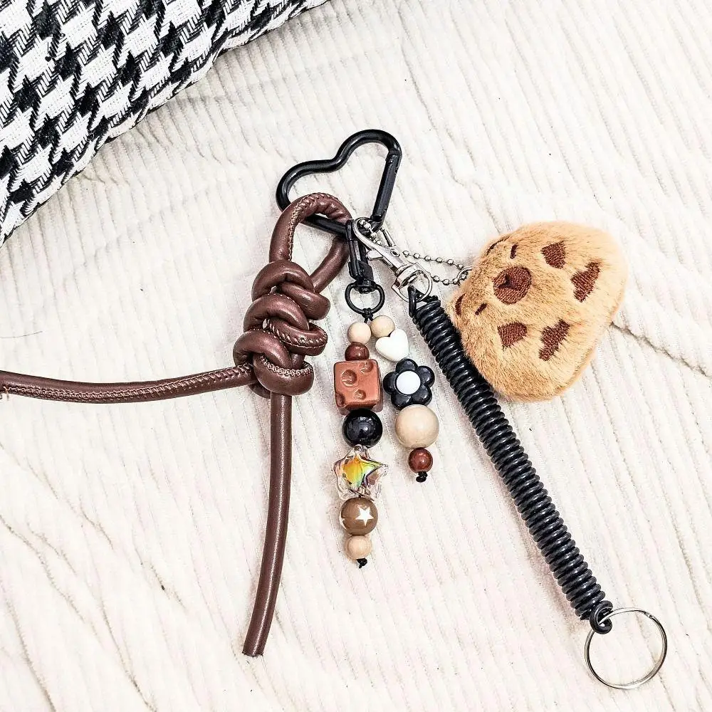 

Y2k Leather Capybara Keychain Bow Beaded Stuffed Plush Capybara Bag Pendant Brown Kawaii Korean Charm Rope Keyring Girls