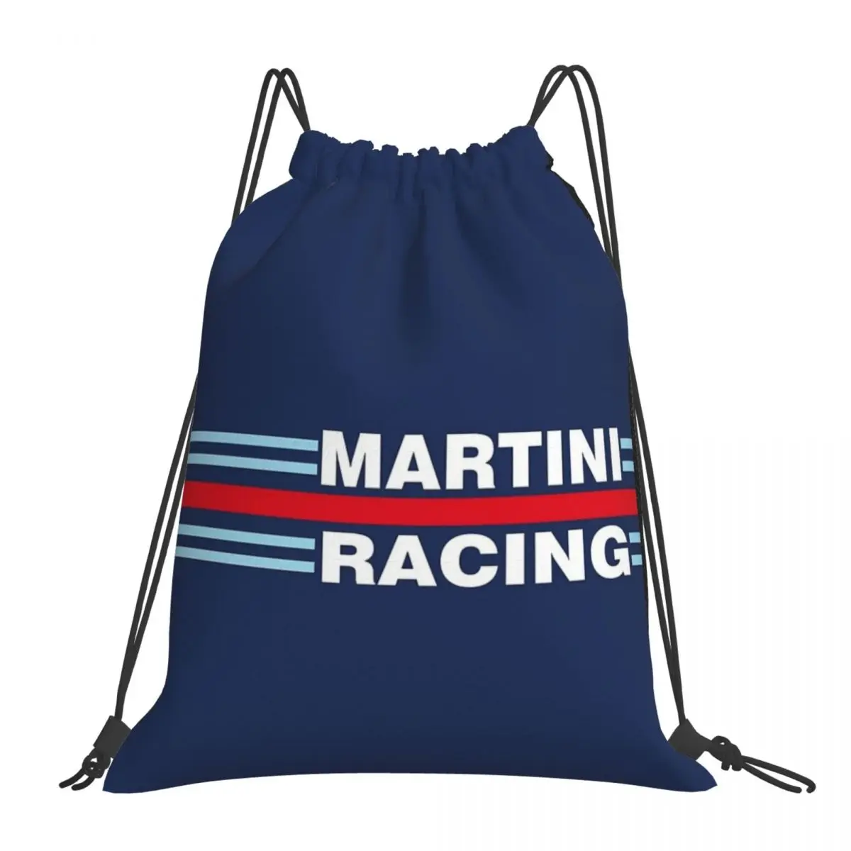 Martini Racing Stripe Backpacks Drawstring Bags Drawstring Bundle Pocket Shoes Bag Book Bags For Man Woman School