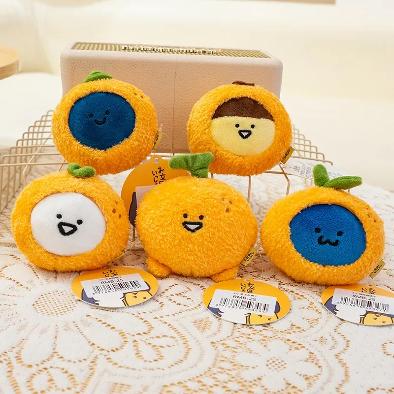 

Happy Cartoon Orange Family Plush Toys Soft Fluffy Fruit Orange Pendant Lovely Keychain Bags Hanging Decor Funny Gift To Friends