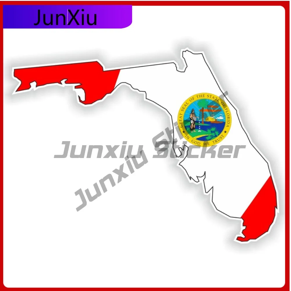 

Florida Usa National Emblem Map Flag Shape And Outline Stickers Waterproof Decals Custom Decals Car Personalized Refit Stickers