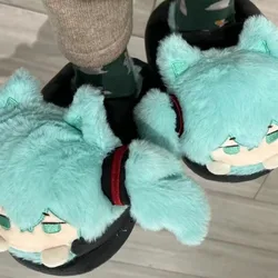 Hatsune Miku anime two-dimensional dirt-resistant versatile cotton slippers creative kawaii non-slip warm slippers friend gift