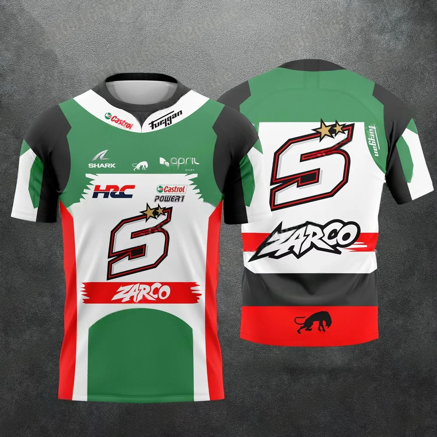 

Honda 2025 New No.5 Johann Zarco Off Road Motorcycle T-shirt Summer Unisex Quick Drying Casual Breathable Short Sleeved Shirt