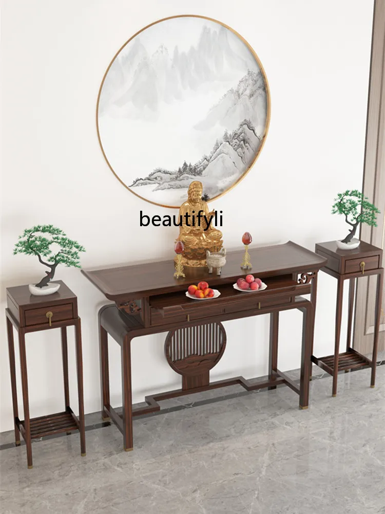 Altar  Entrance Simple a Long Narrow Table Buddhist Hall Scripture Square Table Prayer Altar Table Household Incense Cabinet