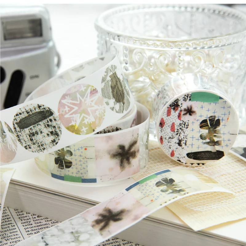 Card Lover 25m*2m 1 Roll [Disordered Splicing Series] Decorative Circular Paste Masking Tape Washi Tape Material Scrapbook Kit