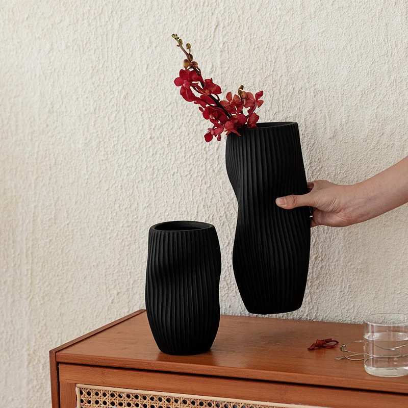 Ceramic Vase, Dried Flower Arrangement Vase, Hydroponic Vase, Irregular and Beautiful Flower Pot