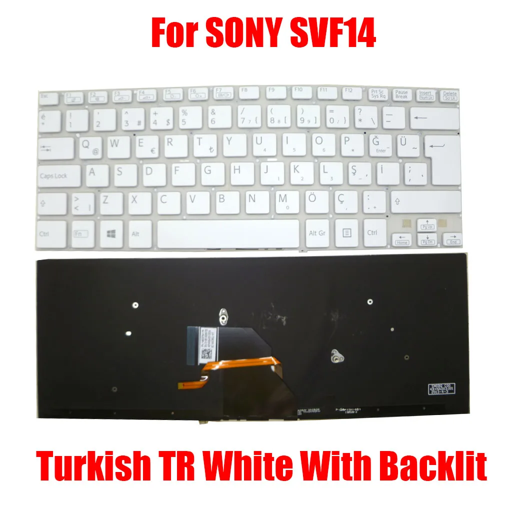 TR Laptop Keyboard For SONY SVF14 149237241TR 149237541TR 149239341TR 149236641TR 149237241TR 9Z.NADBQ.00T Turkish New