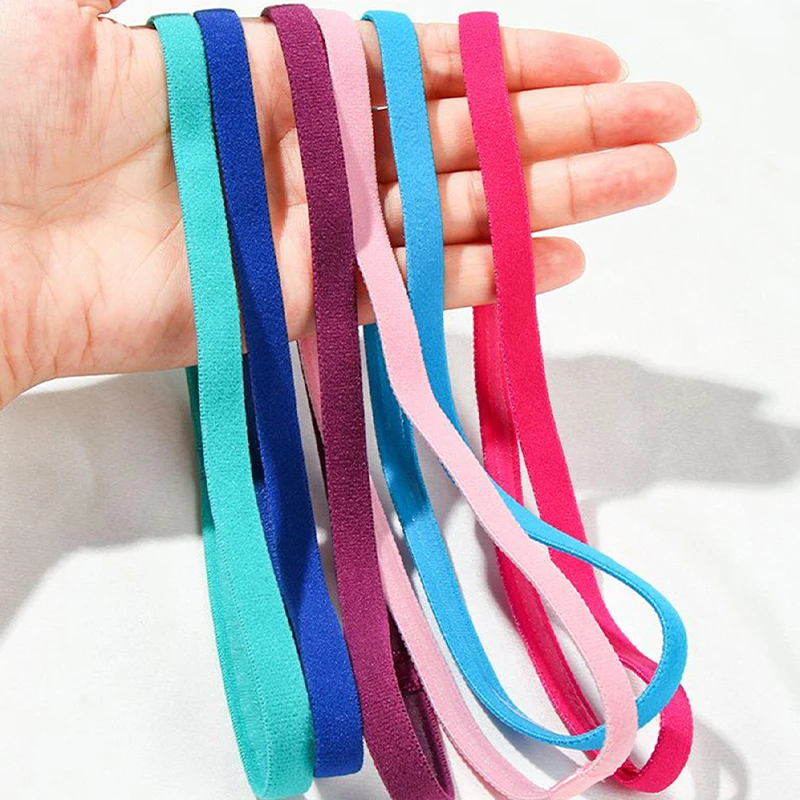 3Pcs Candy Color Women Men Yoga Hair Bands Sports Headband Girls Sport Anti-slip Elastic Rubber Sweatband Football Running image 4