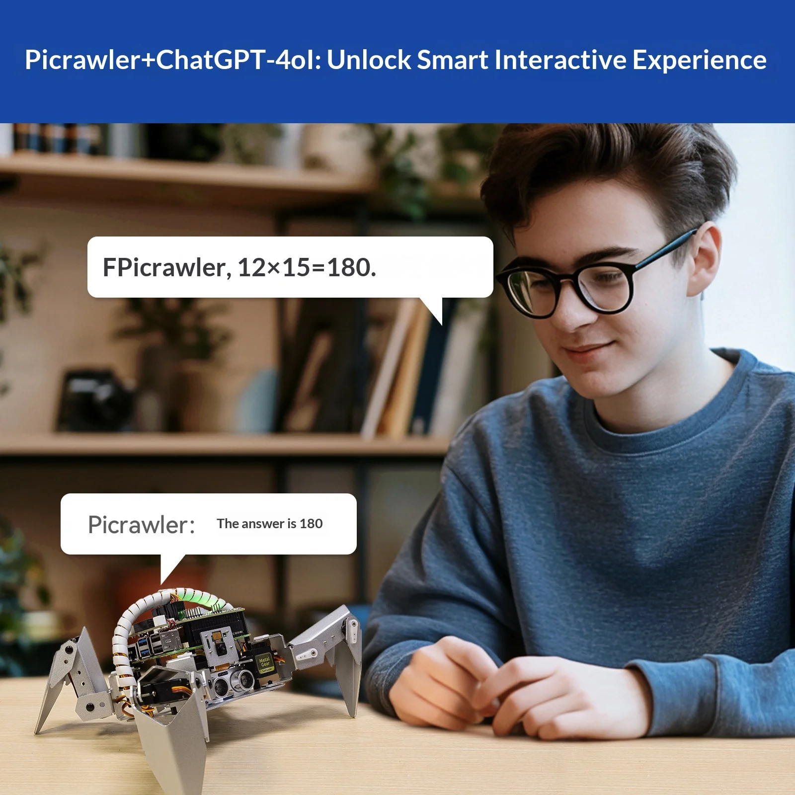 PiCrawler AI Openclaw LLM Quadruped Spider Robot Raspberry Pi 5/4/3B+/Zero 2W
