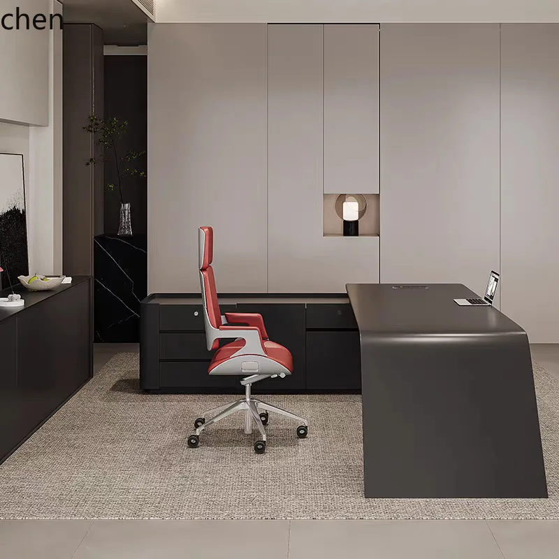 ZML Simple Modern Office Desk Executive Desk High-End Desk and Chair Set