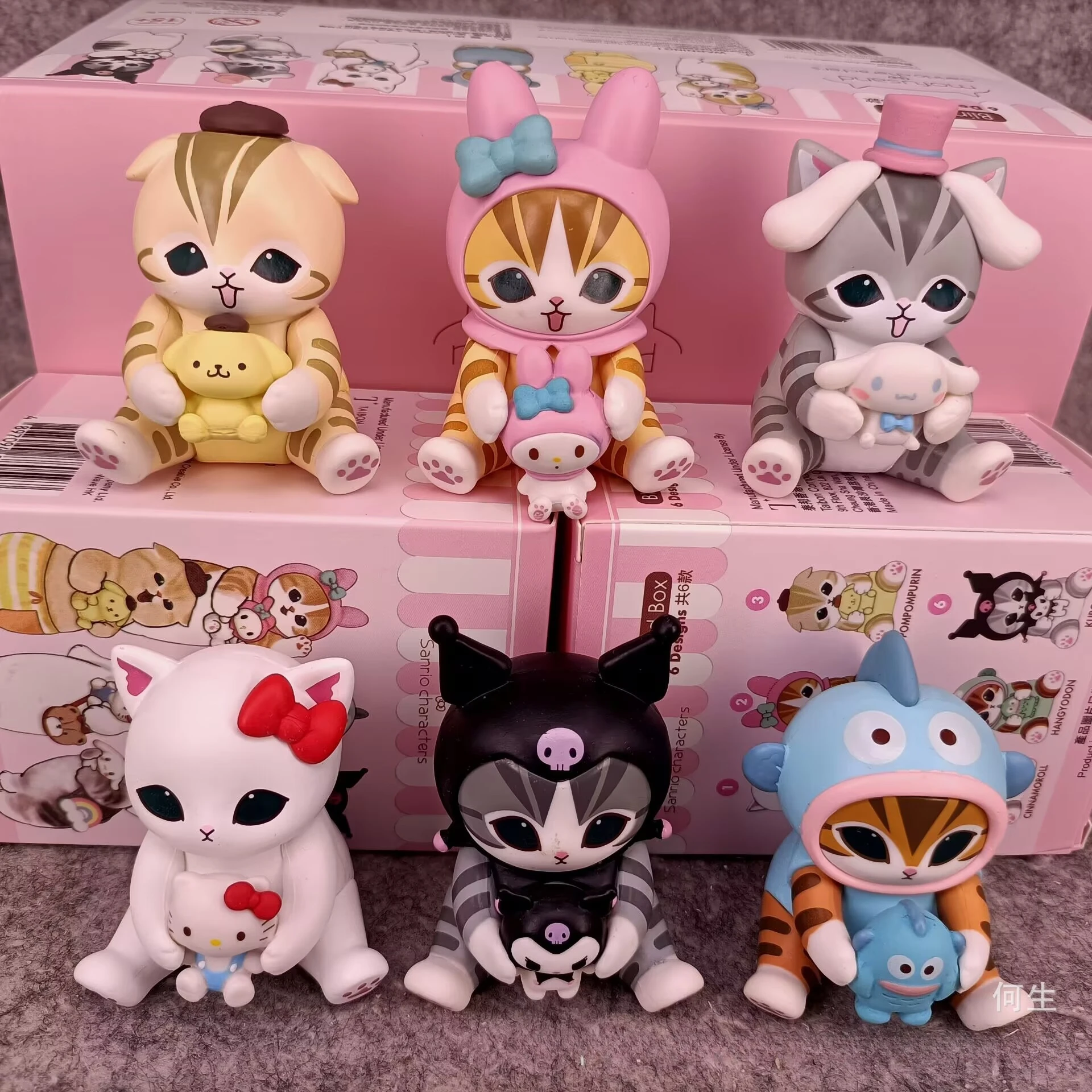 

Kawaii Cute Mofusands cos Sanrio Adorable Character Hello Kitty My Melody Mystery Blind Box Gifts Toy Model Anime Figure Collect