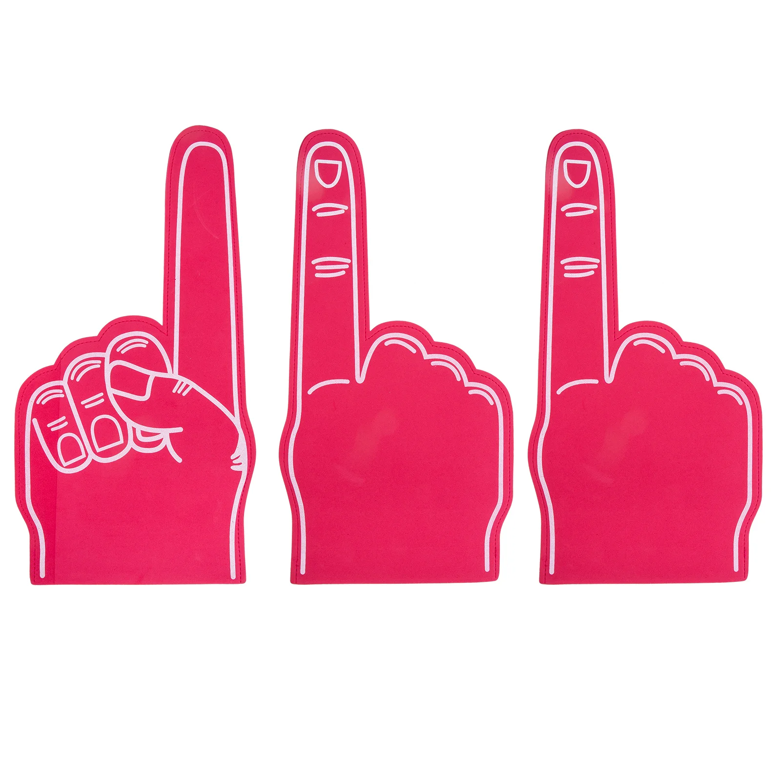 

3 Pcs Foam Fingers Cheerleading Pompom Sports Party Favors Foams Hand Sponge Football Noisemakers