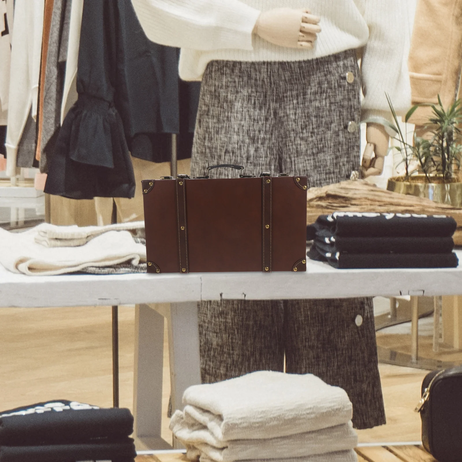 Kofferraum im Vintage-Stil, britisches Design, Retro-Aufbewahrung, großes Fassungsvermögen, Display-Requisite, Foto-Requisiten, Fenster-Dressing-Dekor