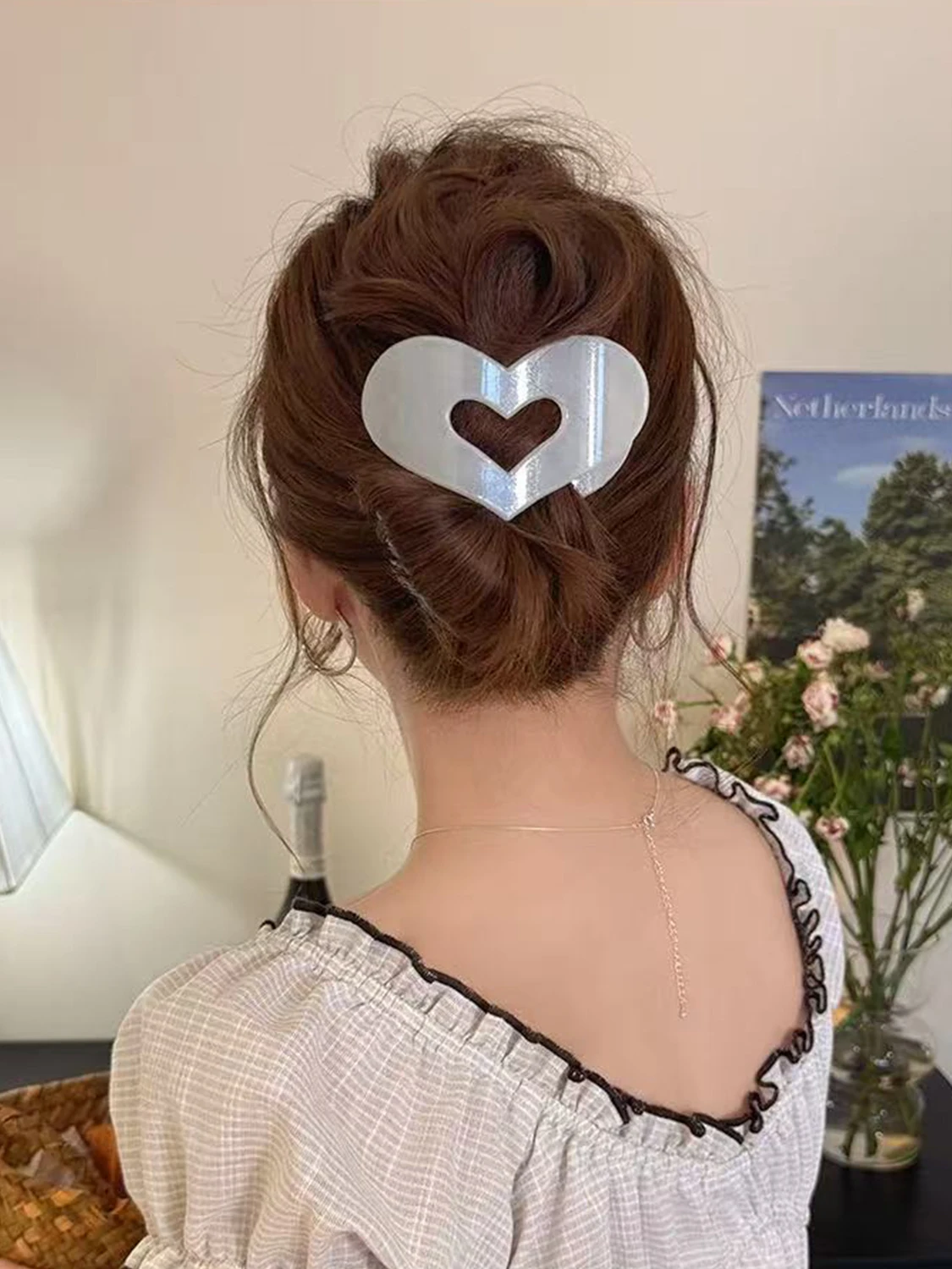 1 Stück Französische Liebe Acryl-Haarspange für Damen, Haarklammer für die Haarwurzel, Große Entenschnabel-Haarspange, Haarschmuck – Detail 3