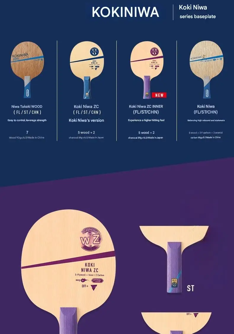 VICTAS KOKI NIWA CARBON wood Table Tennis racket ping pong blade