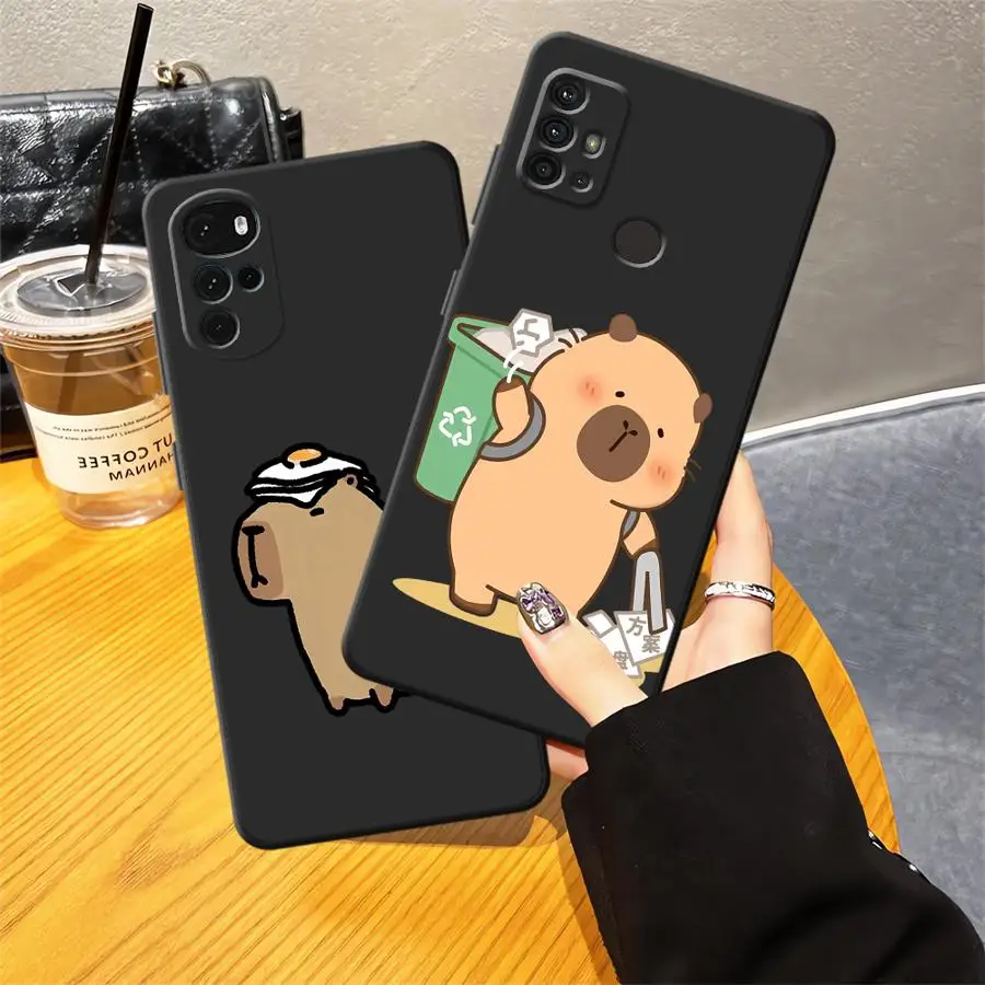 Custodia morbida per telefono posteriore per Moto S30 Pro X30 Pro Edge 20 30 Divertente capibara carino
