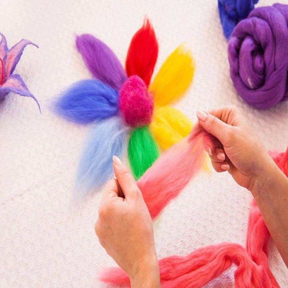 

24pcs Bag Set For DIY Craft Kit Core Wool For Needle Felting Felt Needle Felting Wool Making Tools Rich Colors